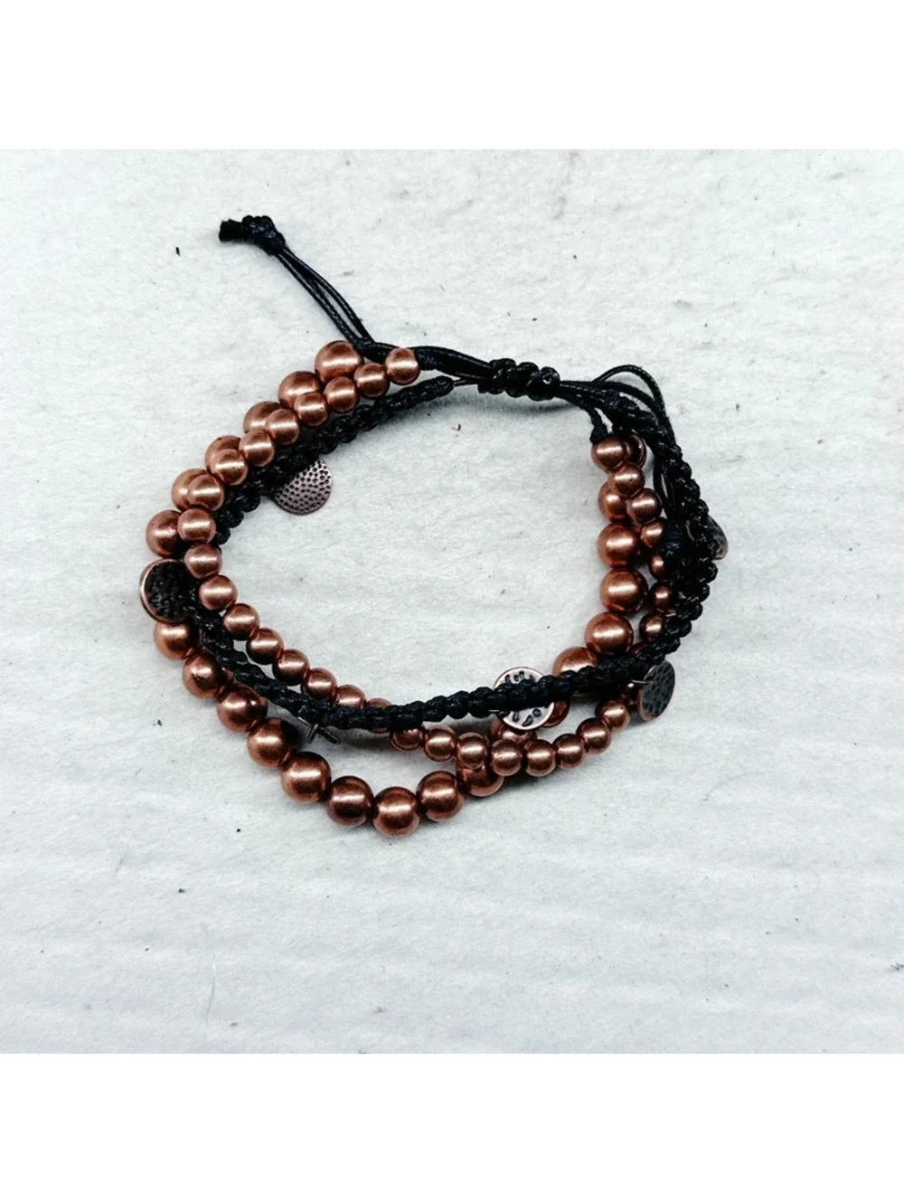5354mc. Plastic Coppertone Adjustable Necklace
